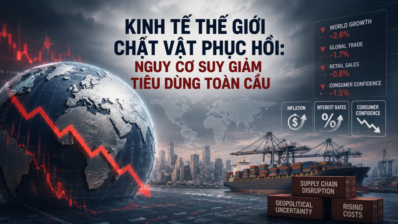 Nguy cơ suy giảm tiêu dùng toàn cầu, kinh tế chật vật phục hồi